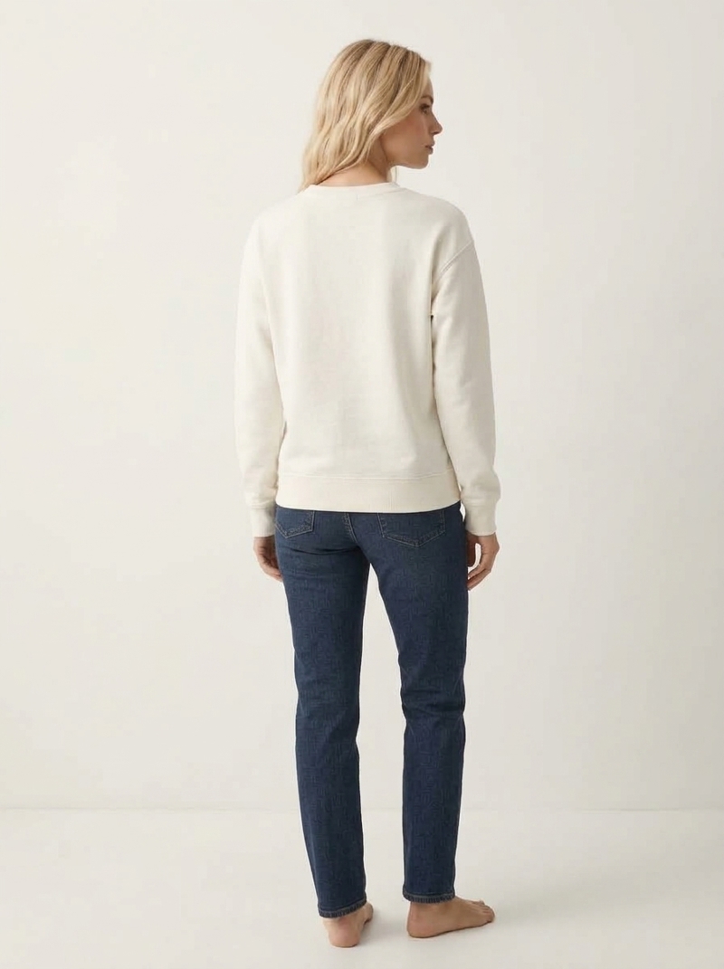 Nakış Detaylı Rahat Kalıp Bisiklet Yaka Sweatshirt Görseli