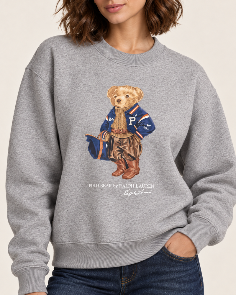 Nakış Detaylı Gri Melanj Kadın Sweatshirt Görseli