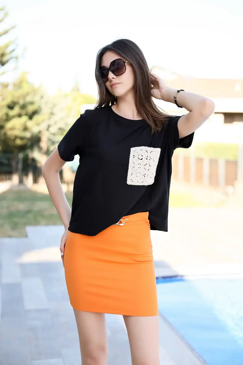 Canlı Turuncu Mini Etek Görseli